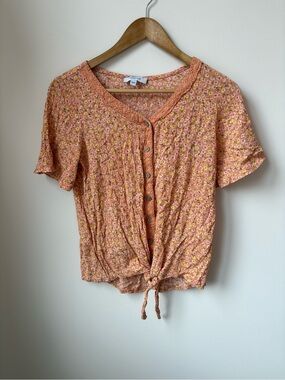 Boho Peach Floral Top